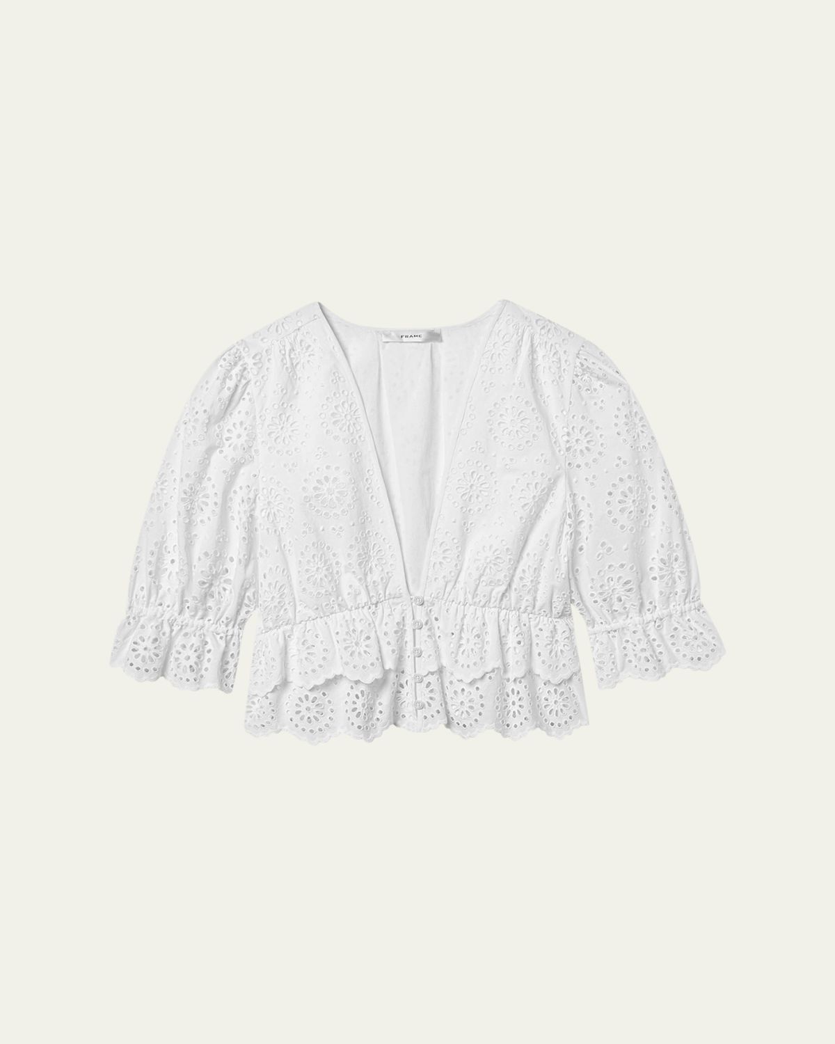 FRAME The Solstice Eyelet Blouse