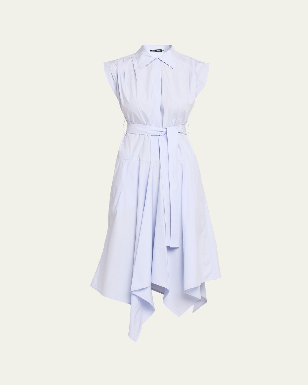 Proenza Schouler Adinna Sleeveless Belted Handkerchief Midi Shirtdress