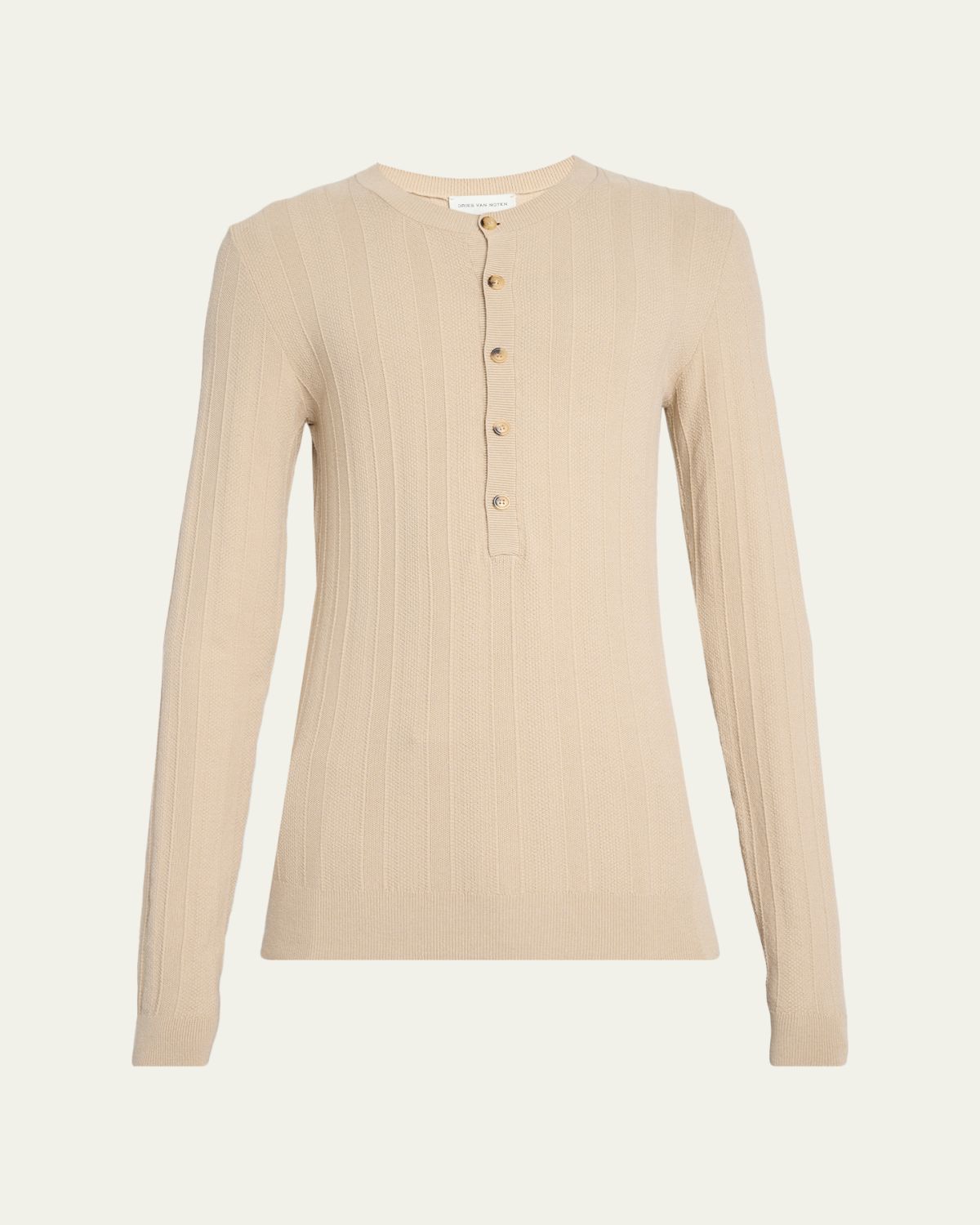 Dries Van Noten Men's Viscose-Blend Henley Shirt