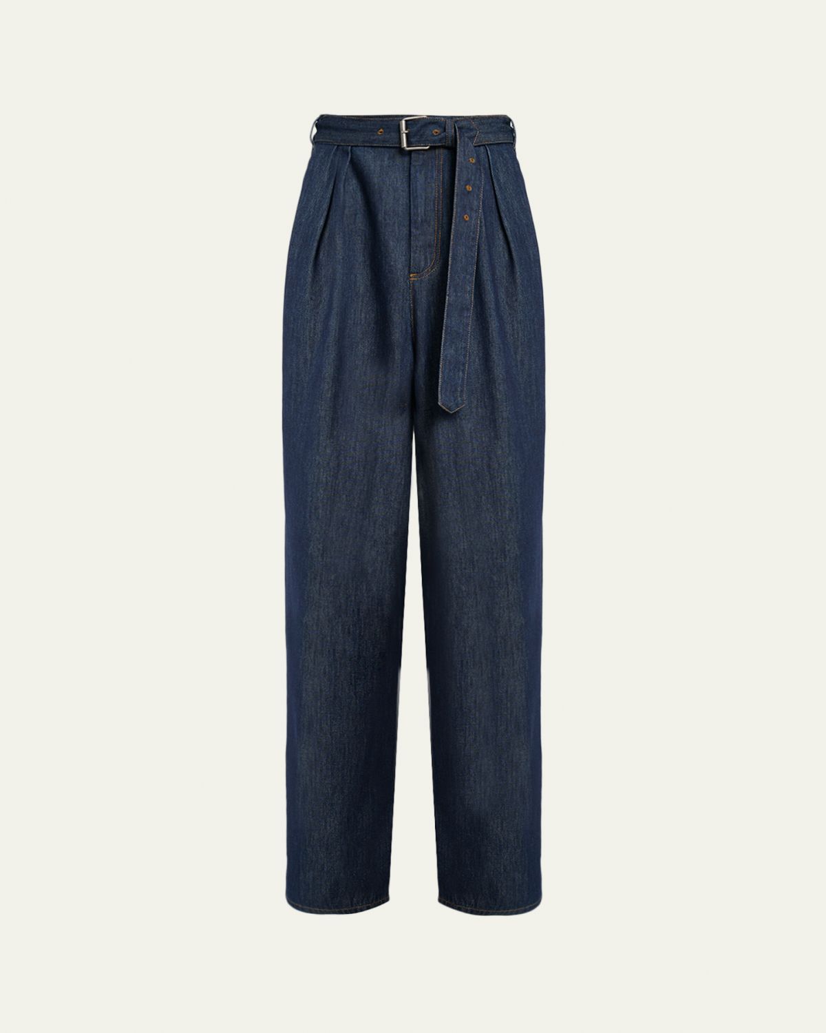 Dries Van Noten Men's Belted Loose Denim Pants