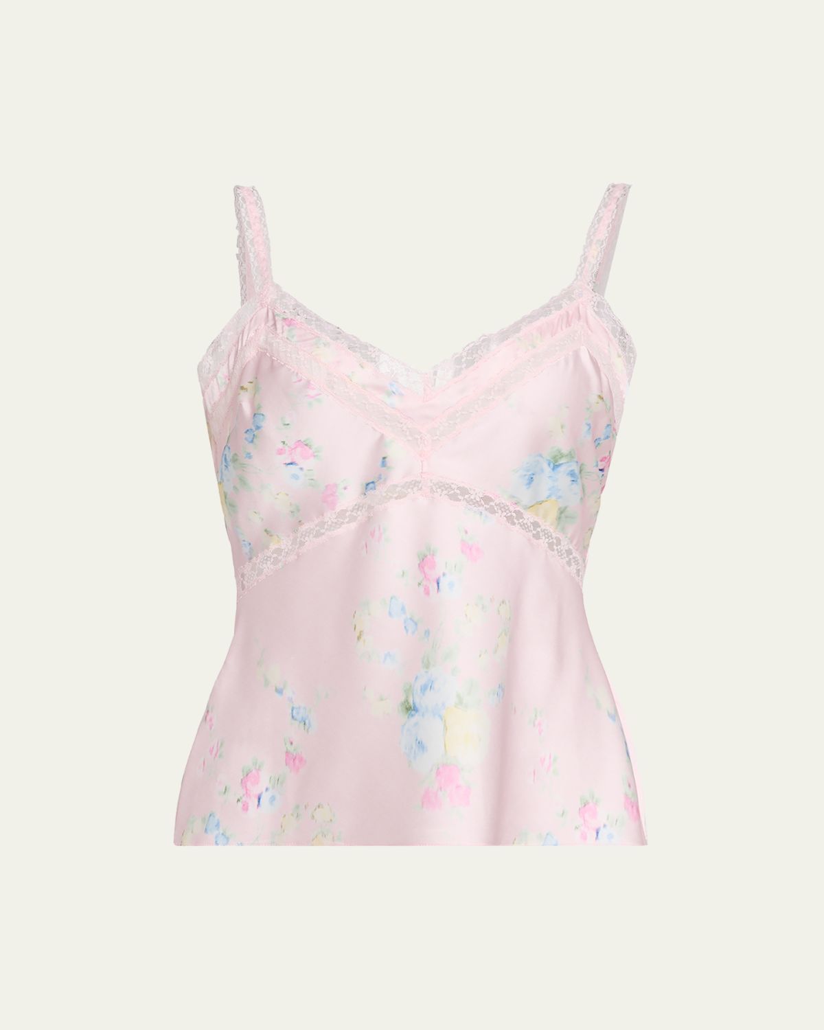 LoveShackFancy Lirena Lace-Trim Sleeveless Satin Top | Thumbnail 10