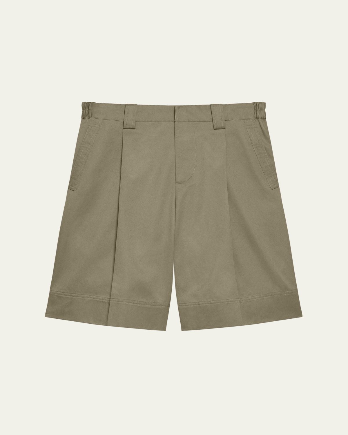 Helmut Lang Men's Cotton Pleated Oversized-Fit Bermuda Shorts