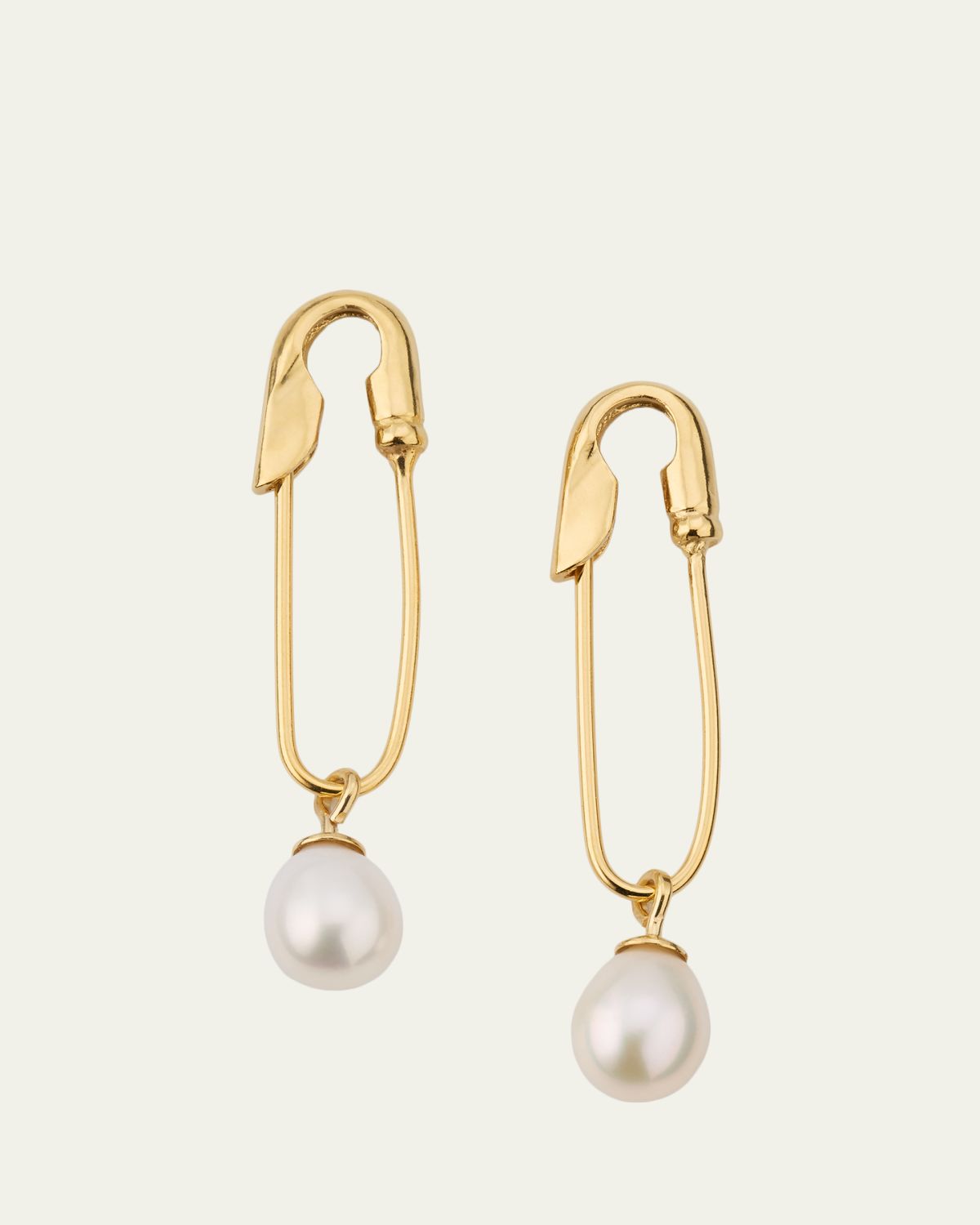 Beatriz Palacios Freshwater Pearl Safety Pin Earrings