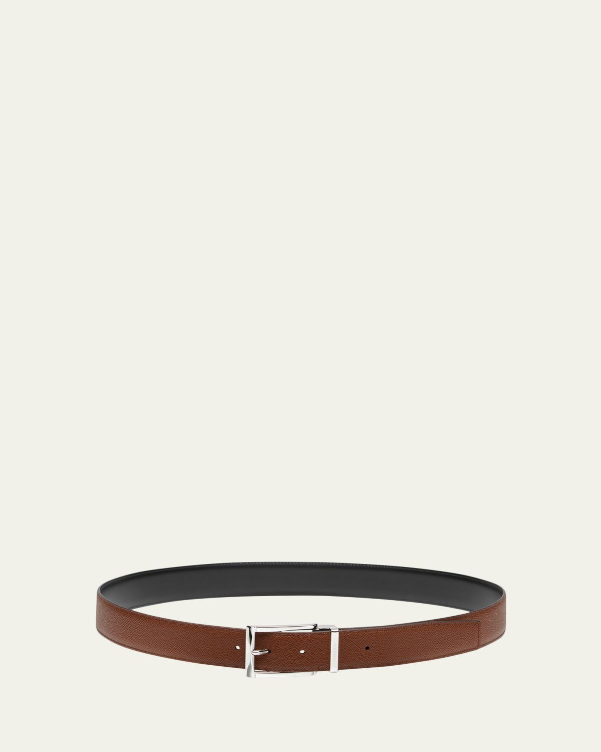 Ferragamo Men's Reversible Hammered Leather Belt | Thumbnail 3 Ferragamo Men's Reversible Hammered Leather Belt | Thumbnail 3