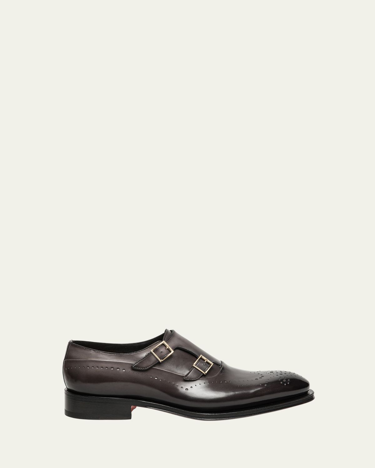 Santoni Men 's Kaj Brogue Leather Double-Monk Strap Loafers