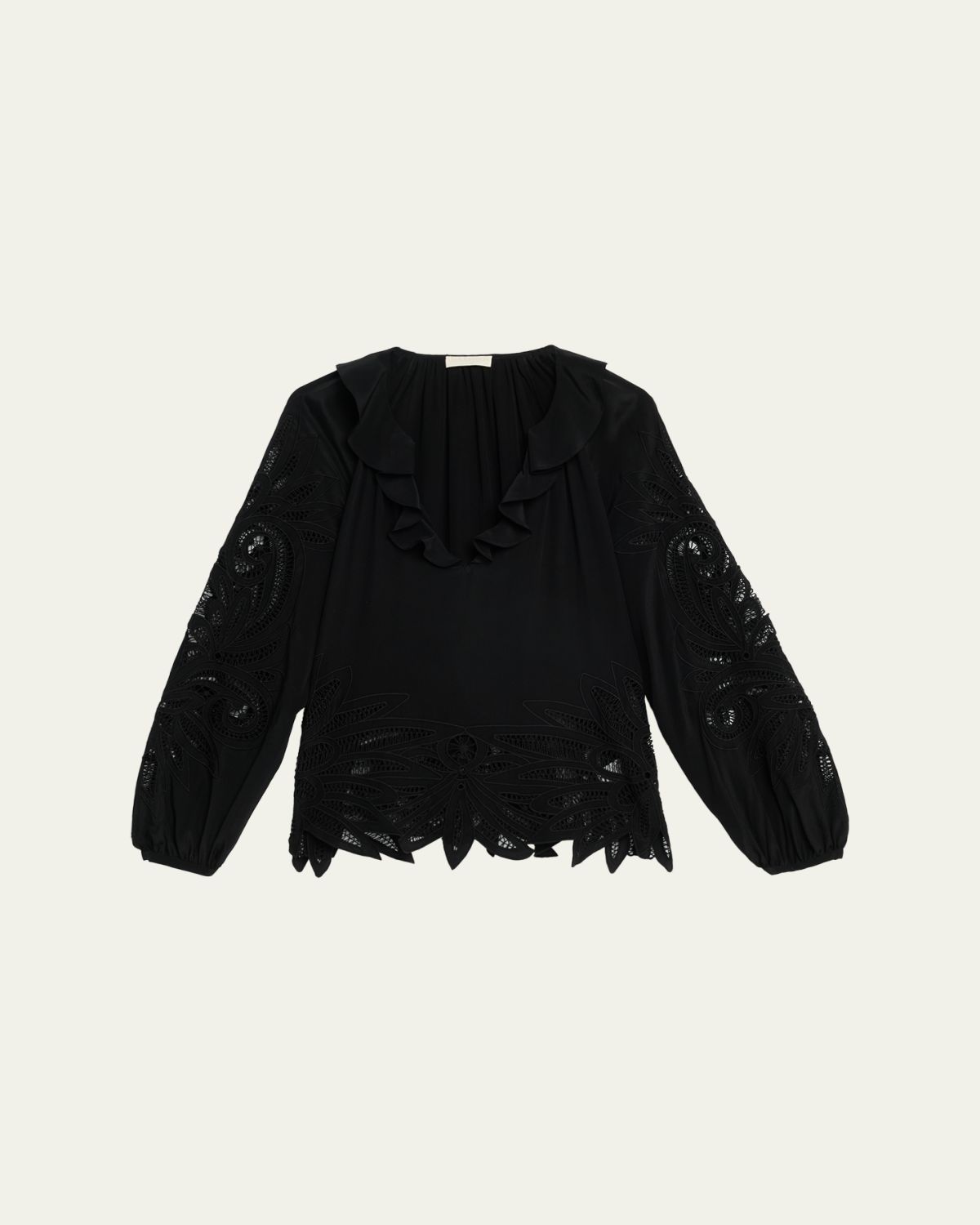 Ulla Johnson Adonis Embroidered Silk Blouse