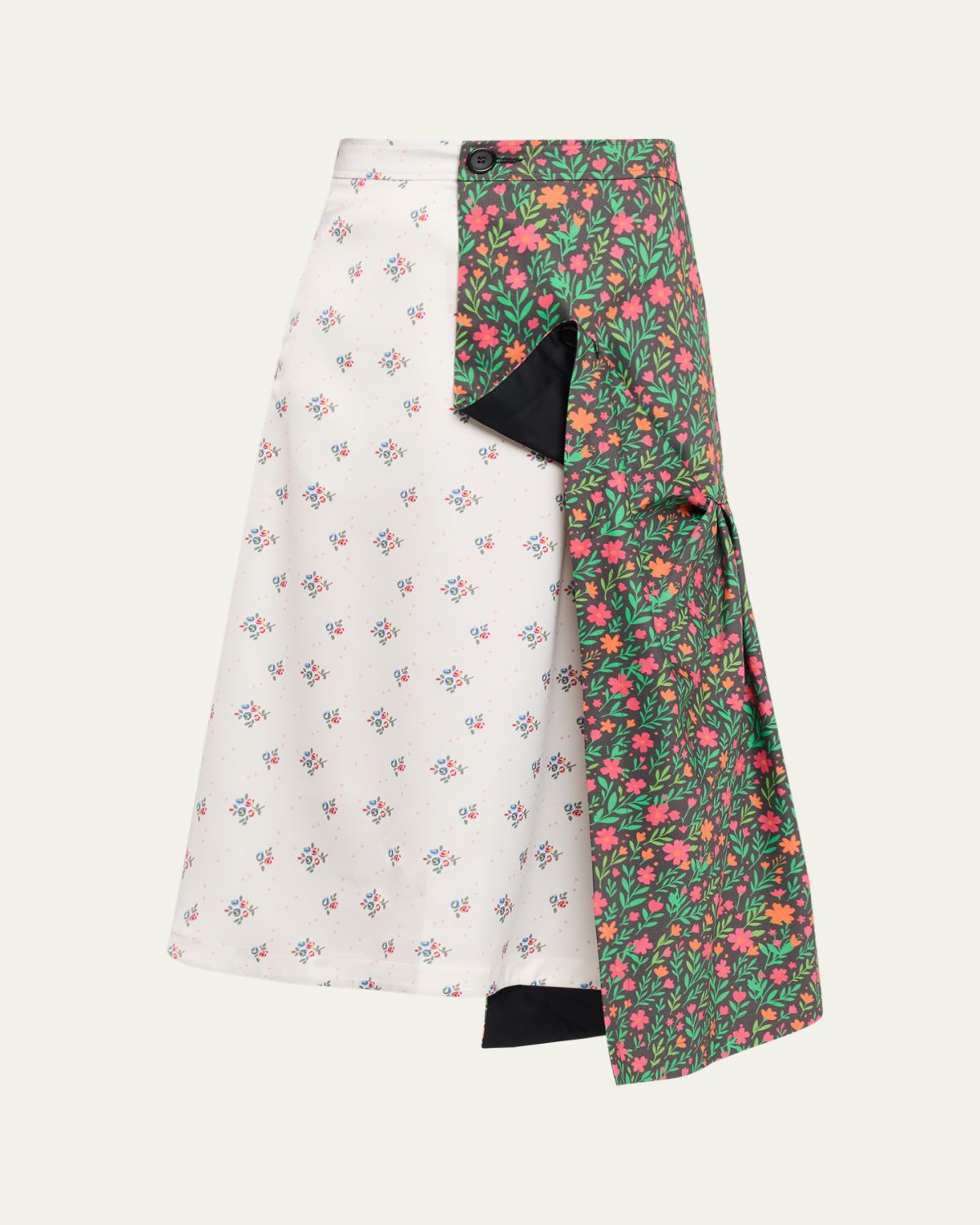 Zomer Floral Asymmetrical Midi Skirt