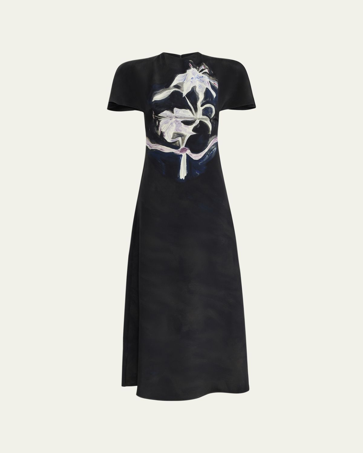 Altuzarra Daisy Printed Silk Short-Sleeve Midi Dress