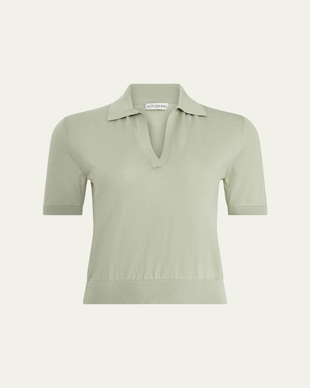 Altuzarra Clay Short-Sleeve Polo Sweater