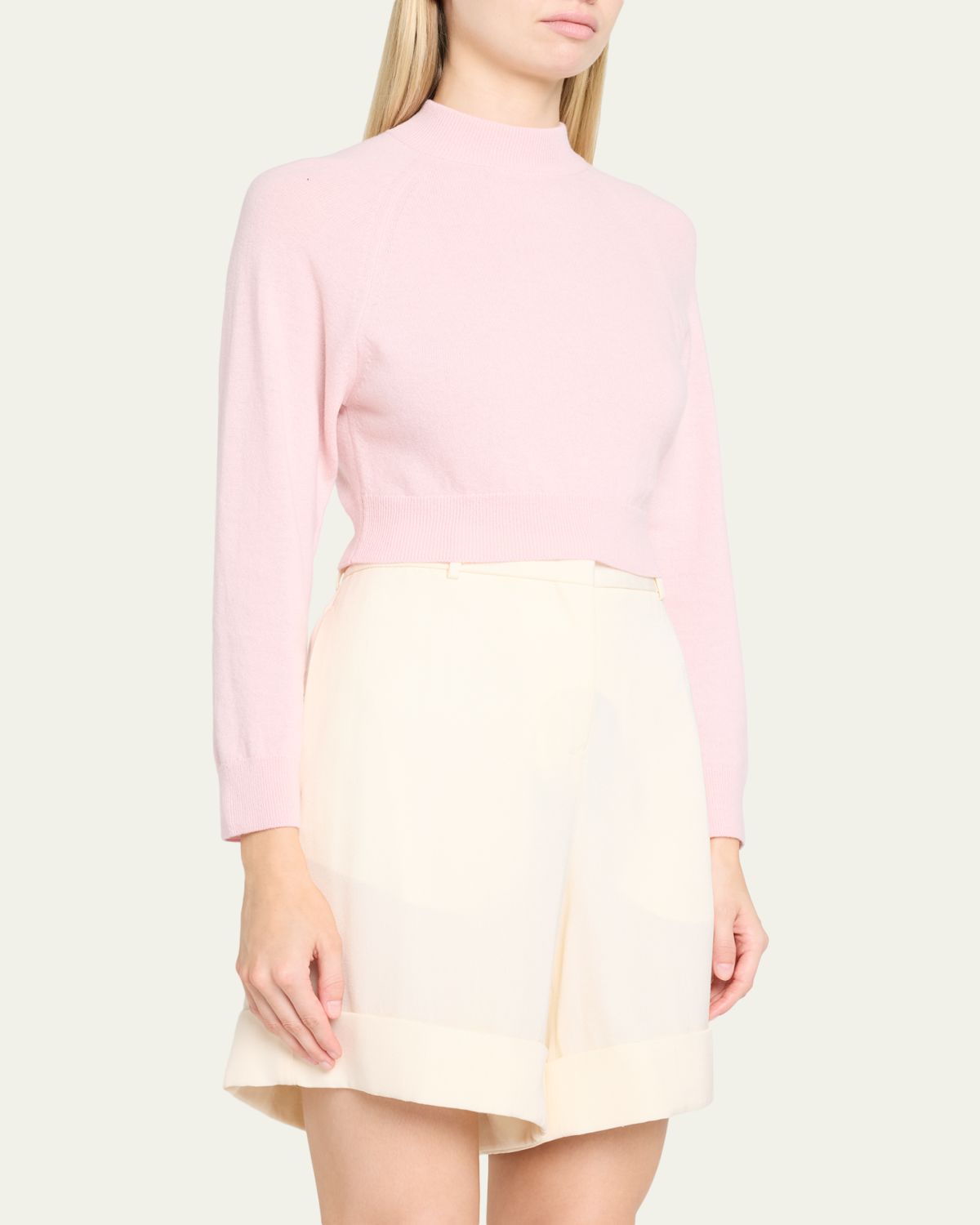 Jil Sander Wool-Cashmere Crop Crewneck Sweater | Thumbnail 4 Jil Sander Wool-Cashmere Crop Crewneck Sweater | Thumbnail 4