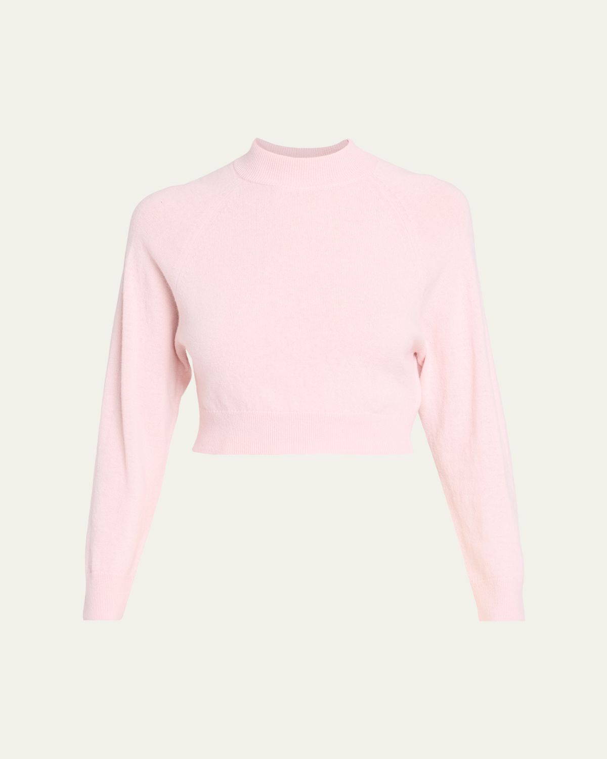 Jil Sander Wool-Cashmere Crop Crewneck Sweater