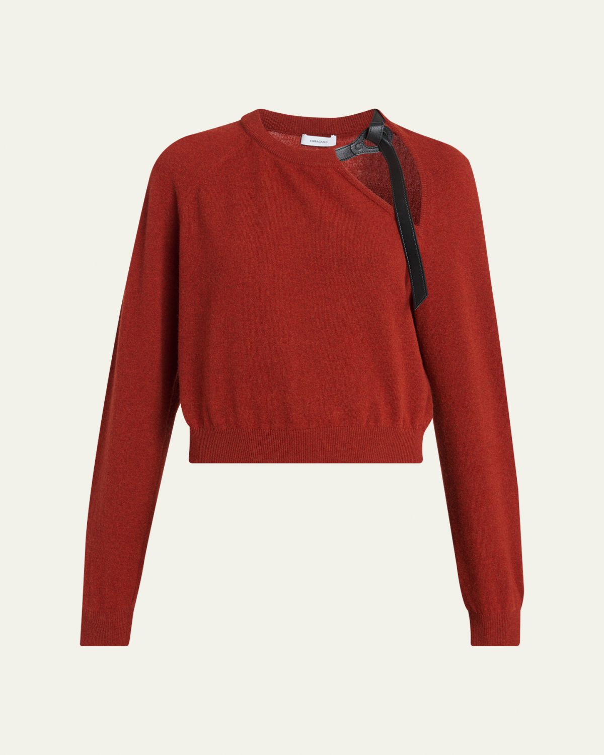Ferragamo Leather-Strap Cutout Cashmere Sweater | Thumbnail 6 Ferragamo Leather-Strap Cutout Cashmere Sweater | Thumbnail 6