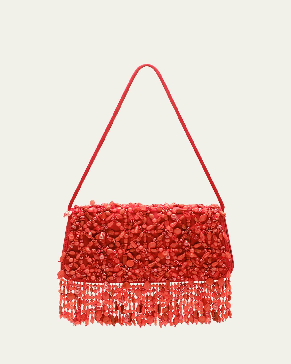 Cult Gaia Idalia Fringed Faux Stone Shoulder Bag