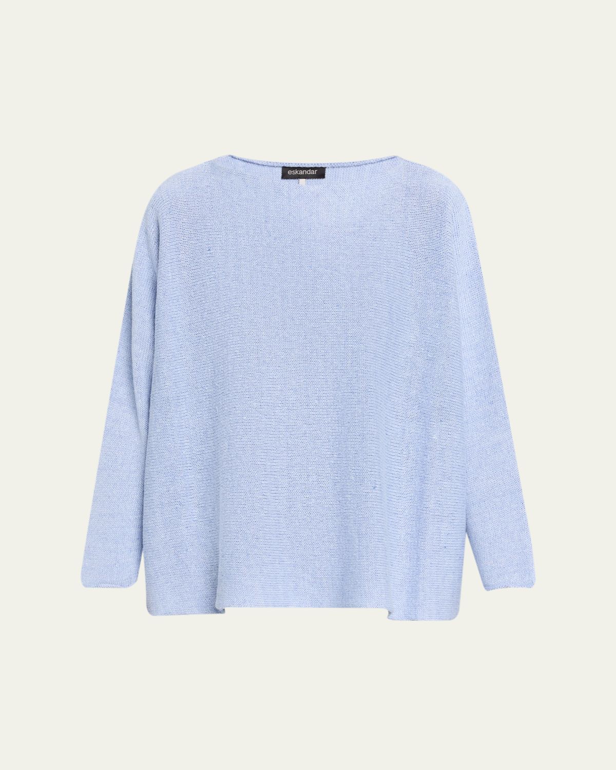 Eskandar Cotton-Linen Sideways Knitted Sweater - Mid Length