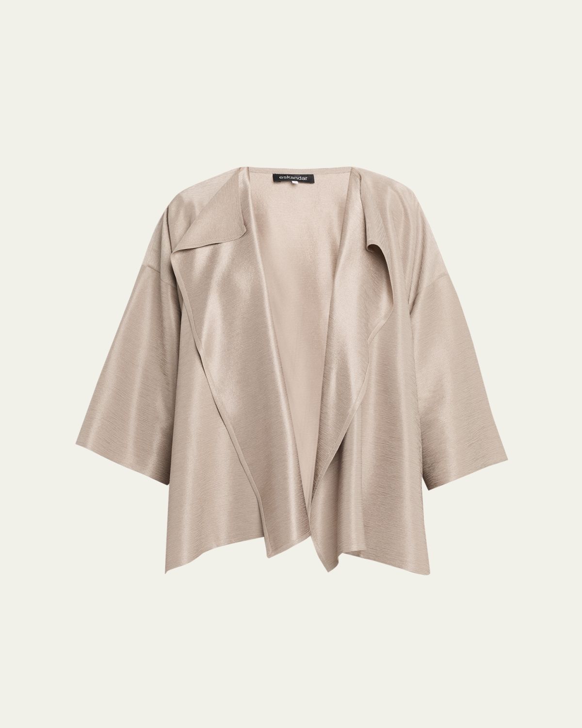 Eskandar Midweight Silk Plissé DPS Jacket Coat - Mid Plus Length