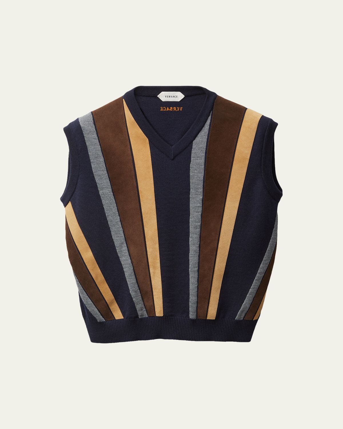 Versace Suede Patchwork Sweater Vest