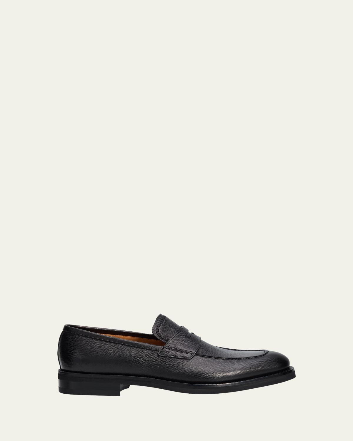Ferragamo Men's Hammered Leather Penny Loafers | Thumbnail 6 Ferragamo Men's Hammered Leather Penny Loafers | Thumbnail 6