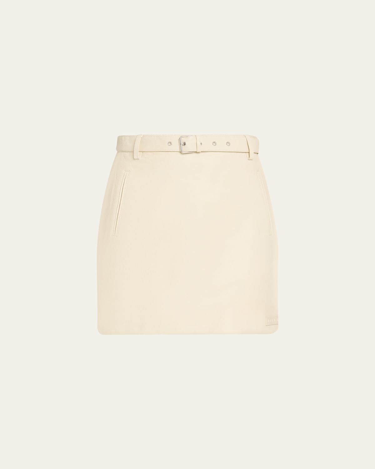 Marni Side Stripe Leather Mini Skirt