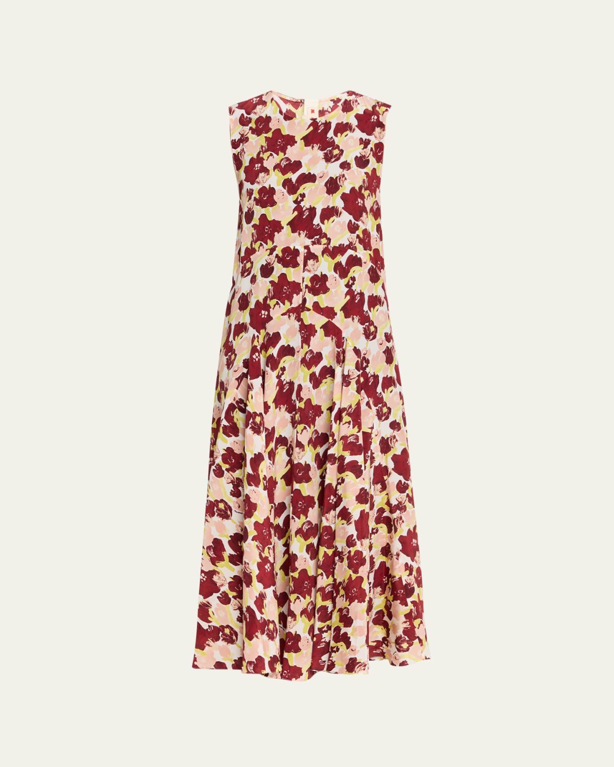 Marni Sleeveless Floral Motif Silk Dress