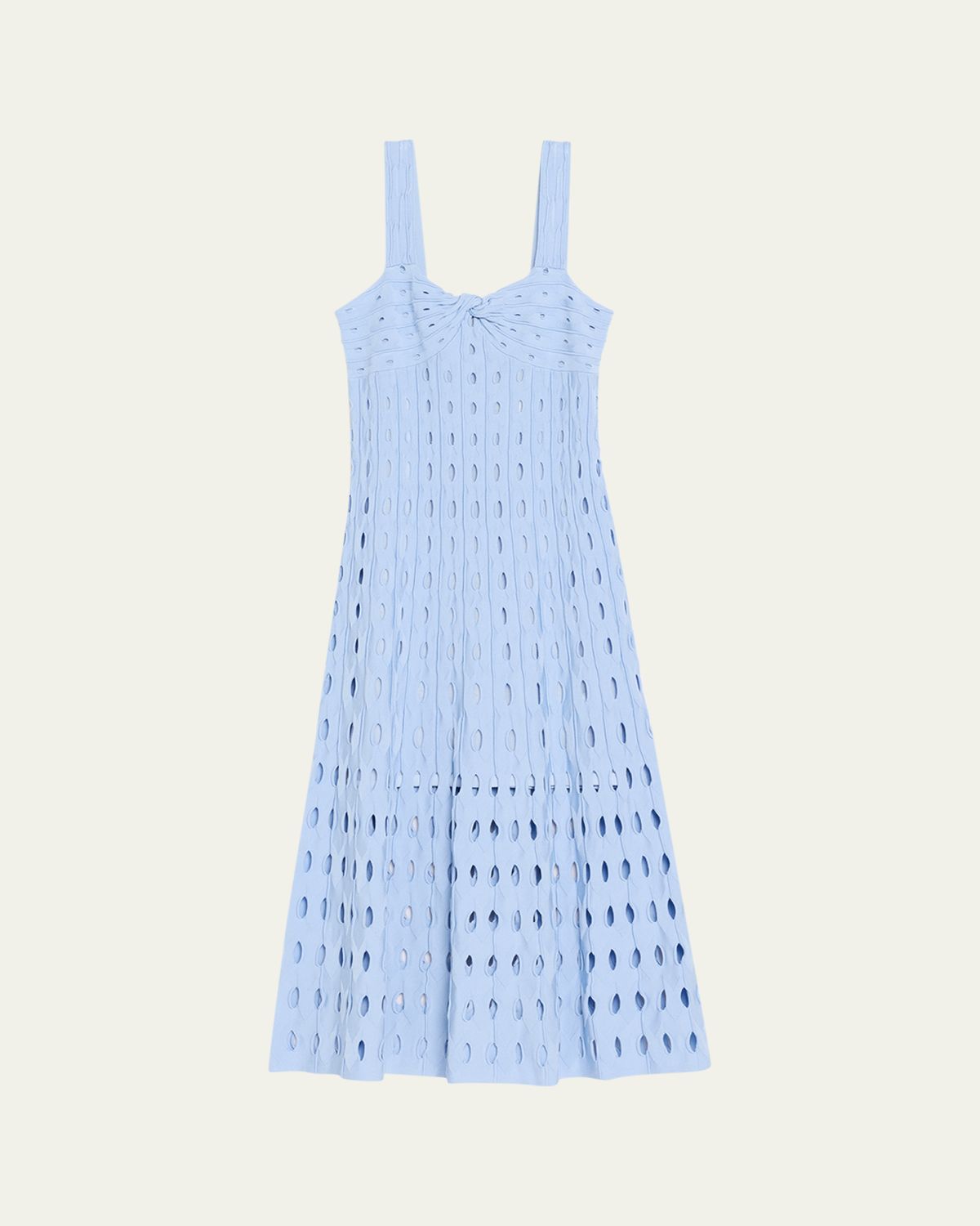 SIMKHAI Christina Knit Twist-Front Midi Dress