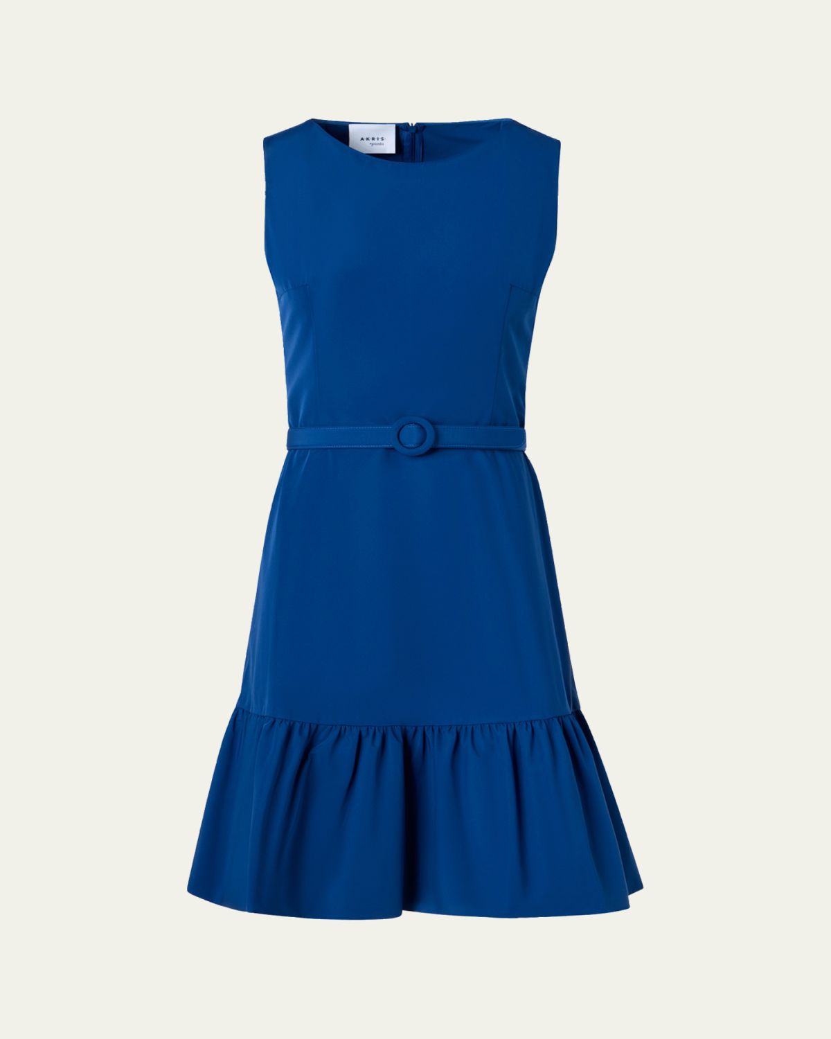 Akris punto Sleeveless Belted Ruffle Knee-Length Dress | Thumbnail 6