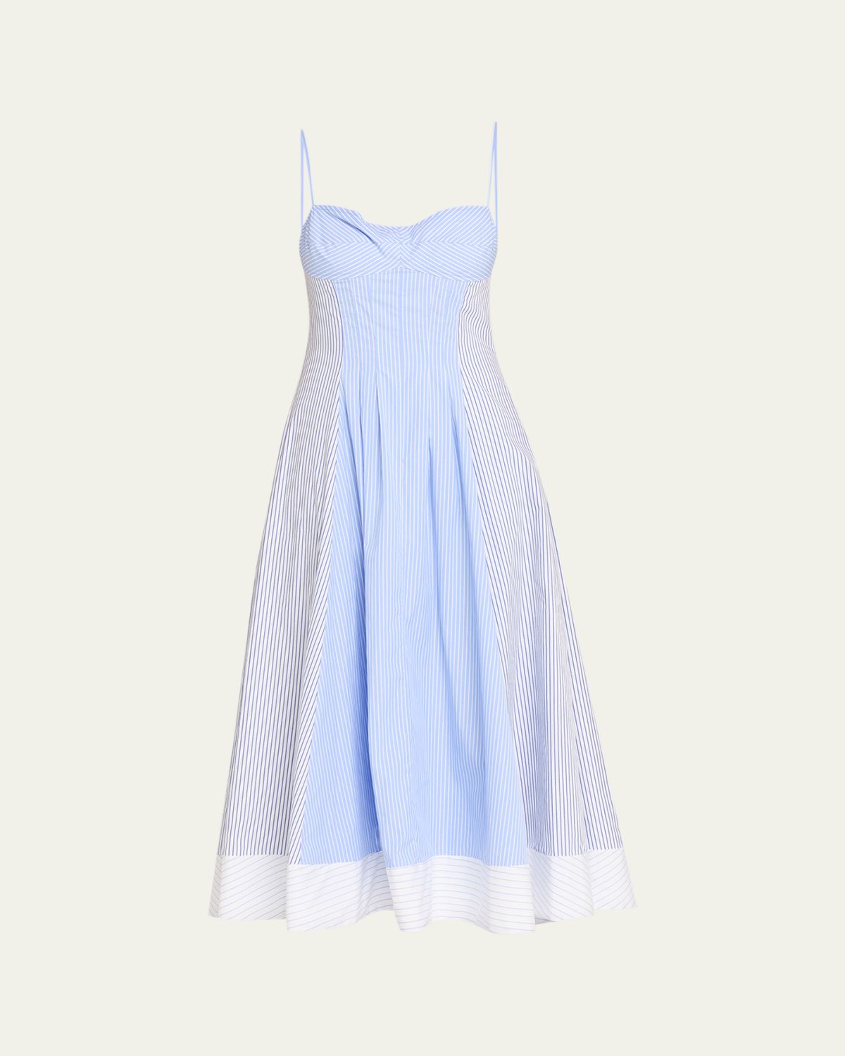 SIMKHAI Chamberlain Striped Cotton Midi Dress