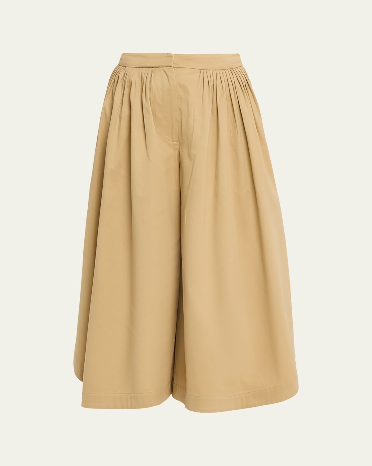 Adam Lippes Athena Pleated Wide-Leg Crop Tulip Pants