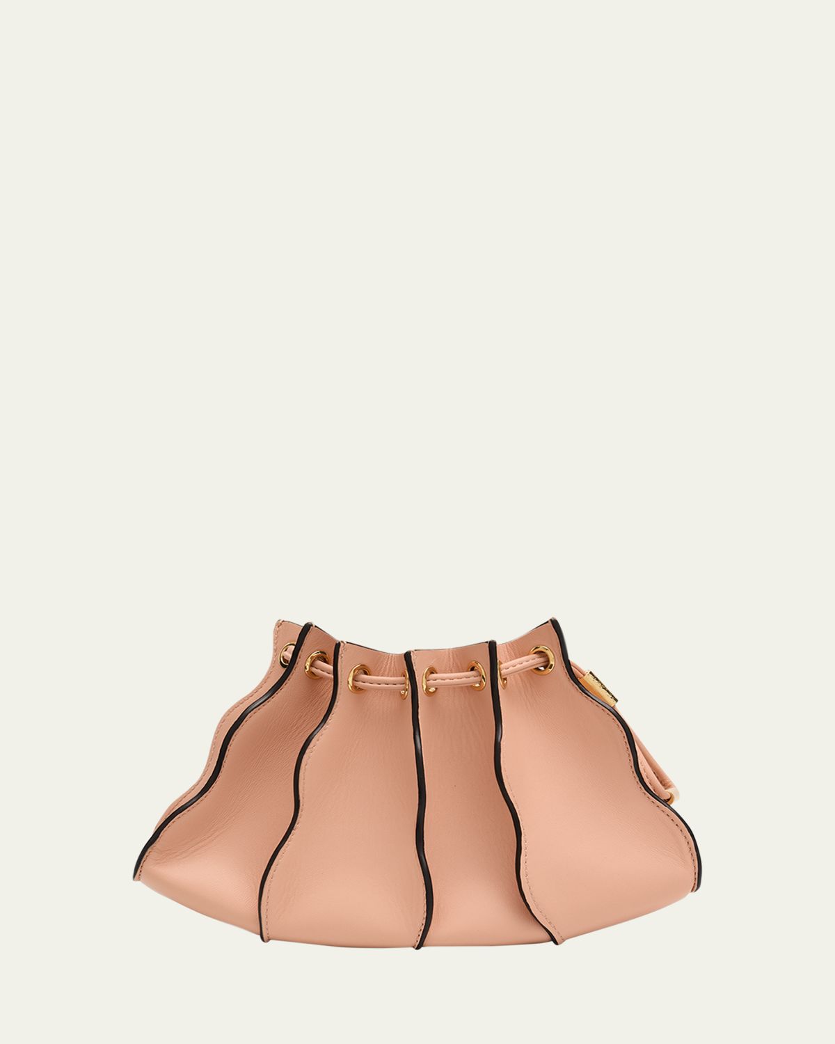 Ulla Johnson Adria Small Pleated Wave Leather Crossbody Bag