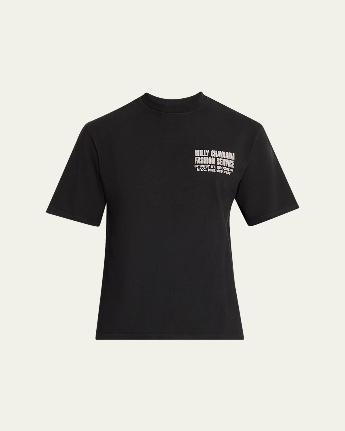 Willy Chavarria Men 's Fashion Service Cotton T-Shirt