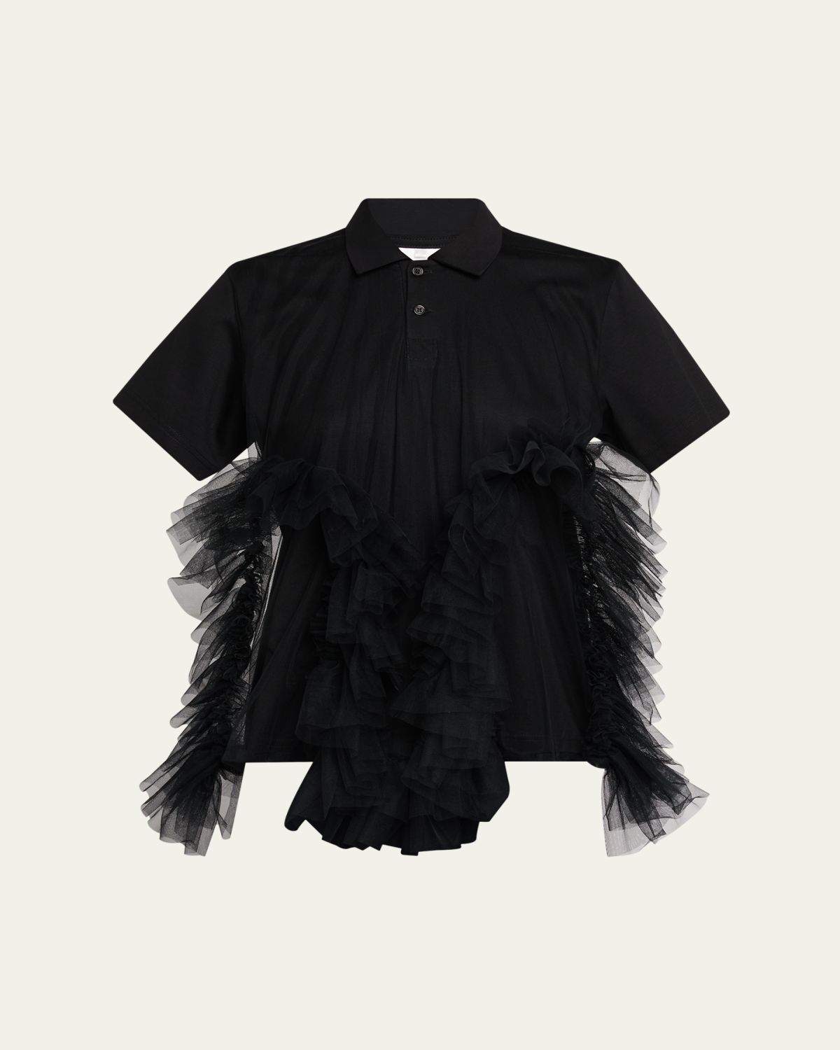Noir Kei Ninomiya Tiered Tulle Polo Shirt | Thumbnail 6 Noir Kei Ninomiya Tiered Tulle Polo Shirt | Thumbnail 6