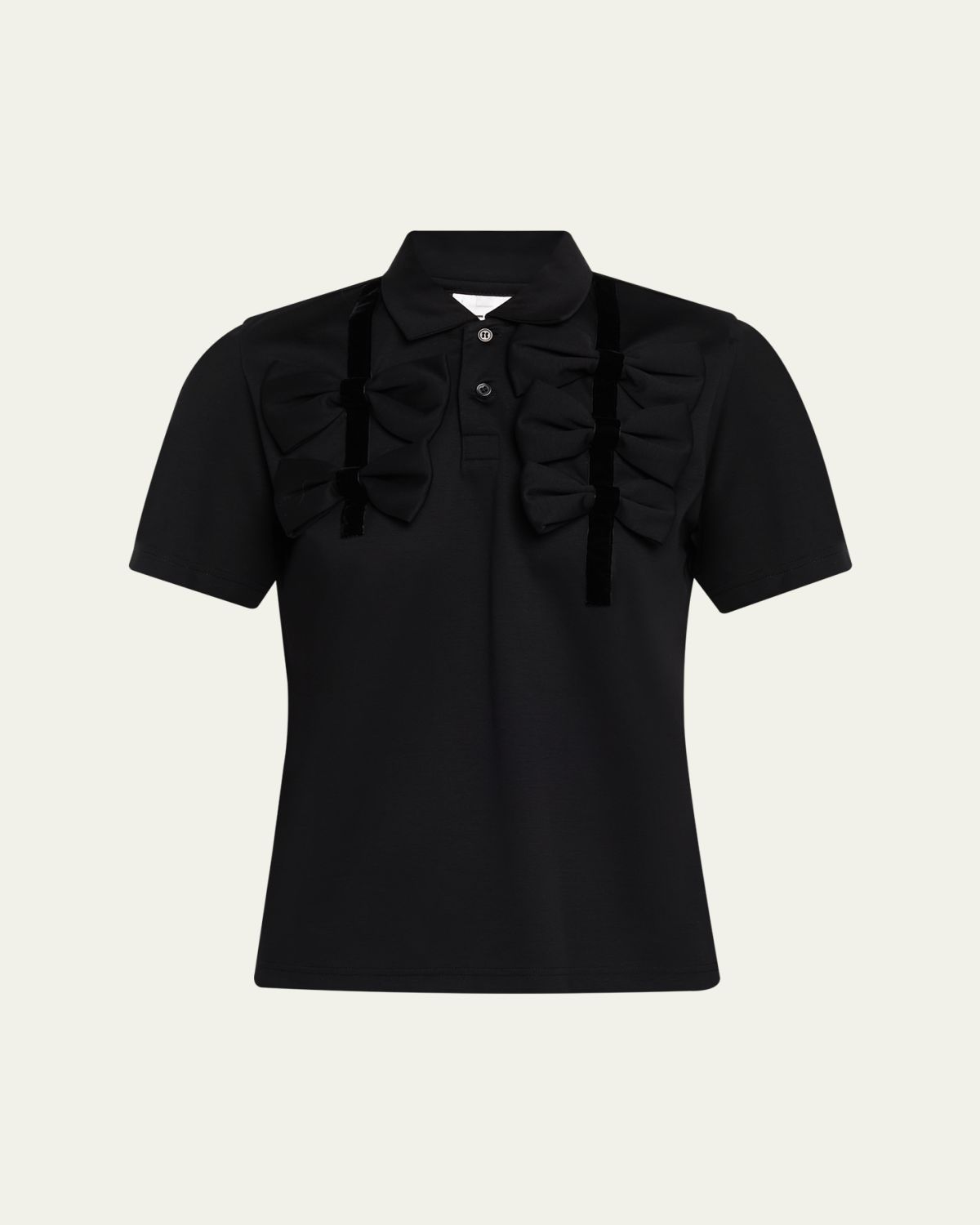 Noir Kei Ninomiya Cotton Bow Tie Polo Shirt