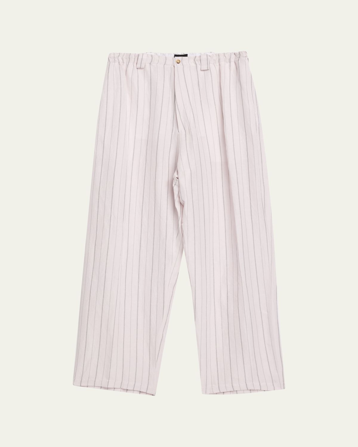Willy Chavarria Men 's Toluca Striped Oversized inen-Blend Pants