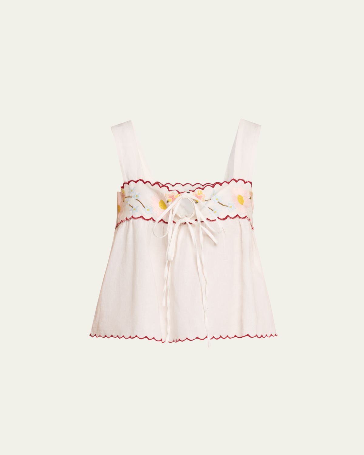 Ciao Lucia Ander Embroidered Cotton-Blend Top