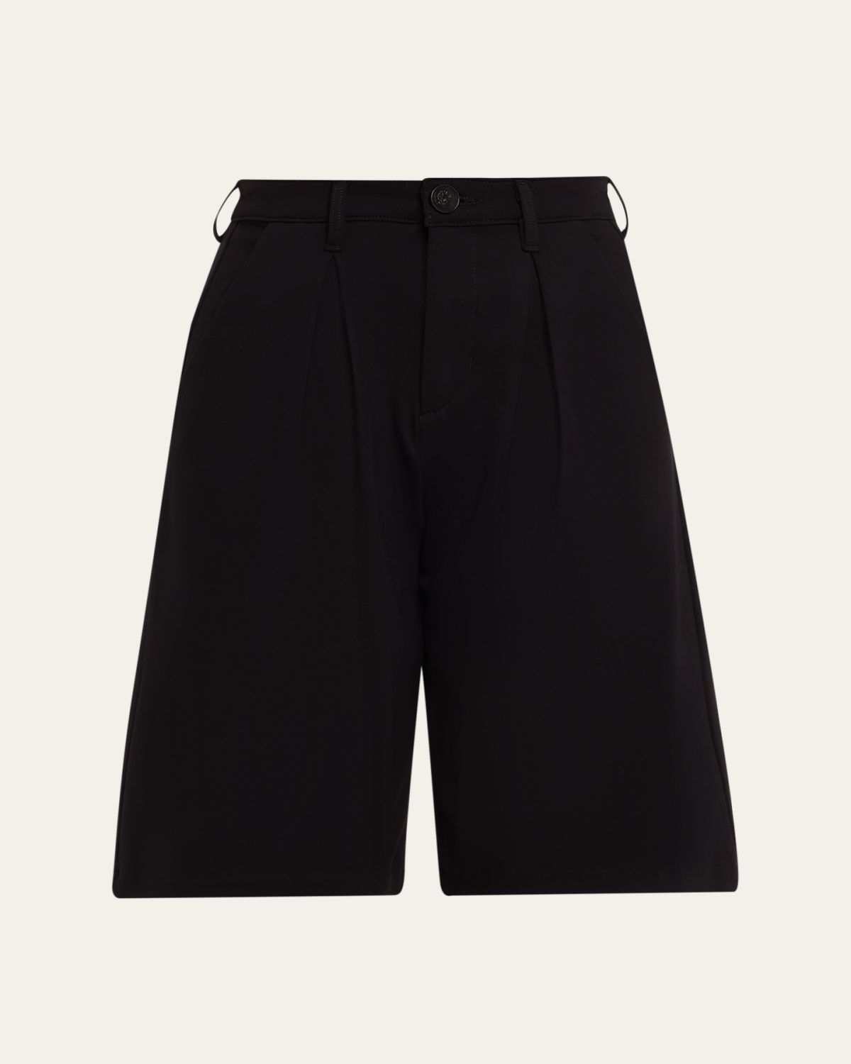 L'Agence Akasha Pleated High-Rise Bermuda Shorts