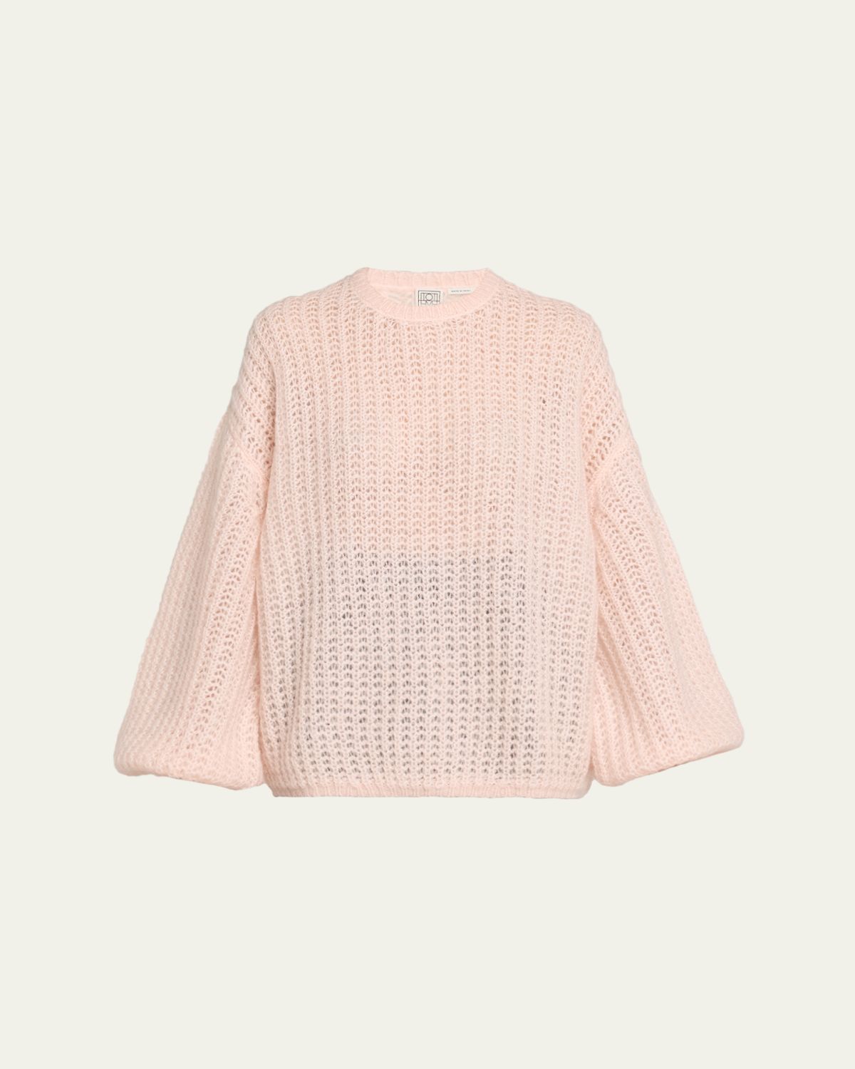 Toteme Puffed Mohair Knit Balloon-Sleeve Sweater