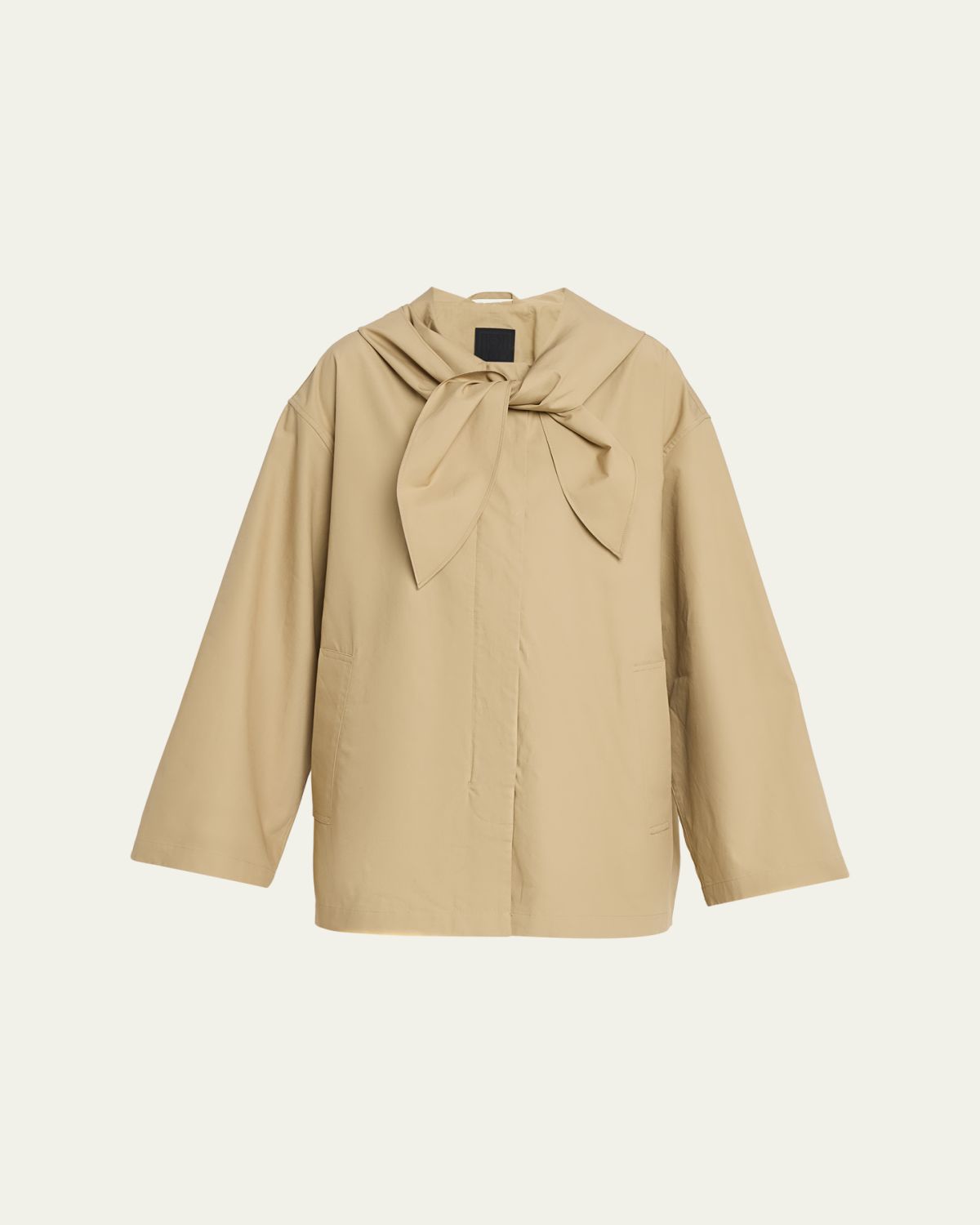 Toteme Scarf Hooded Technical Cotton Trapeze Jacket