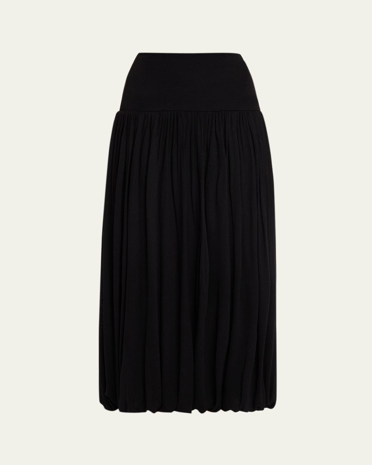 Toteme Soft Gathered Bubble-Hem Midi Skirt