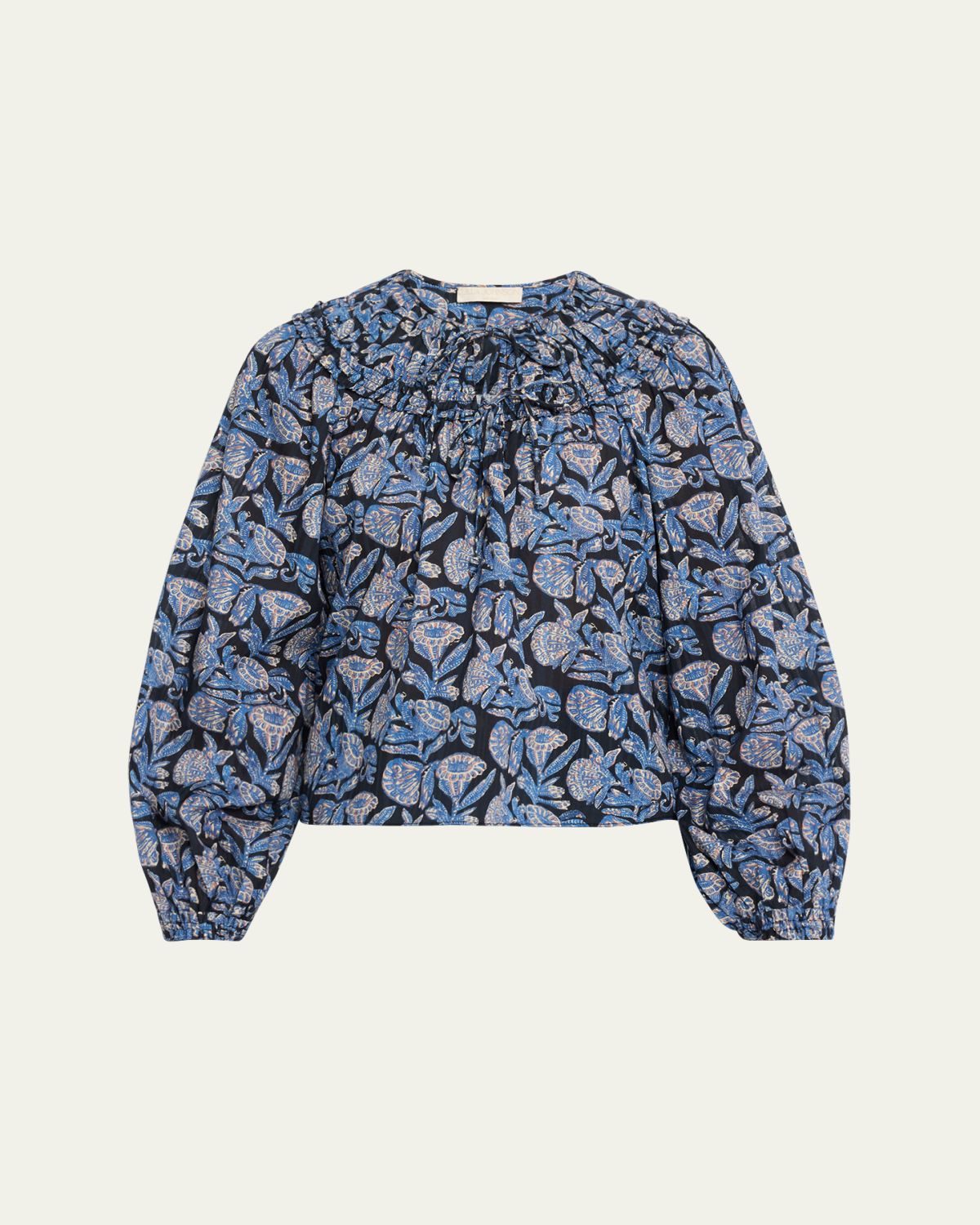 Ulla Johnson Florelle Printed Long-Sleeve Blouse