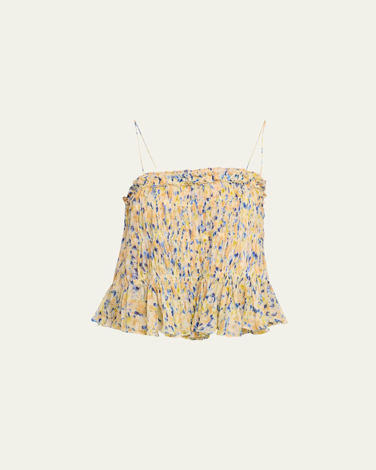 Ulla Johnson Florian Floral Silk Chiffon Top
