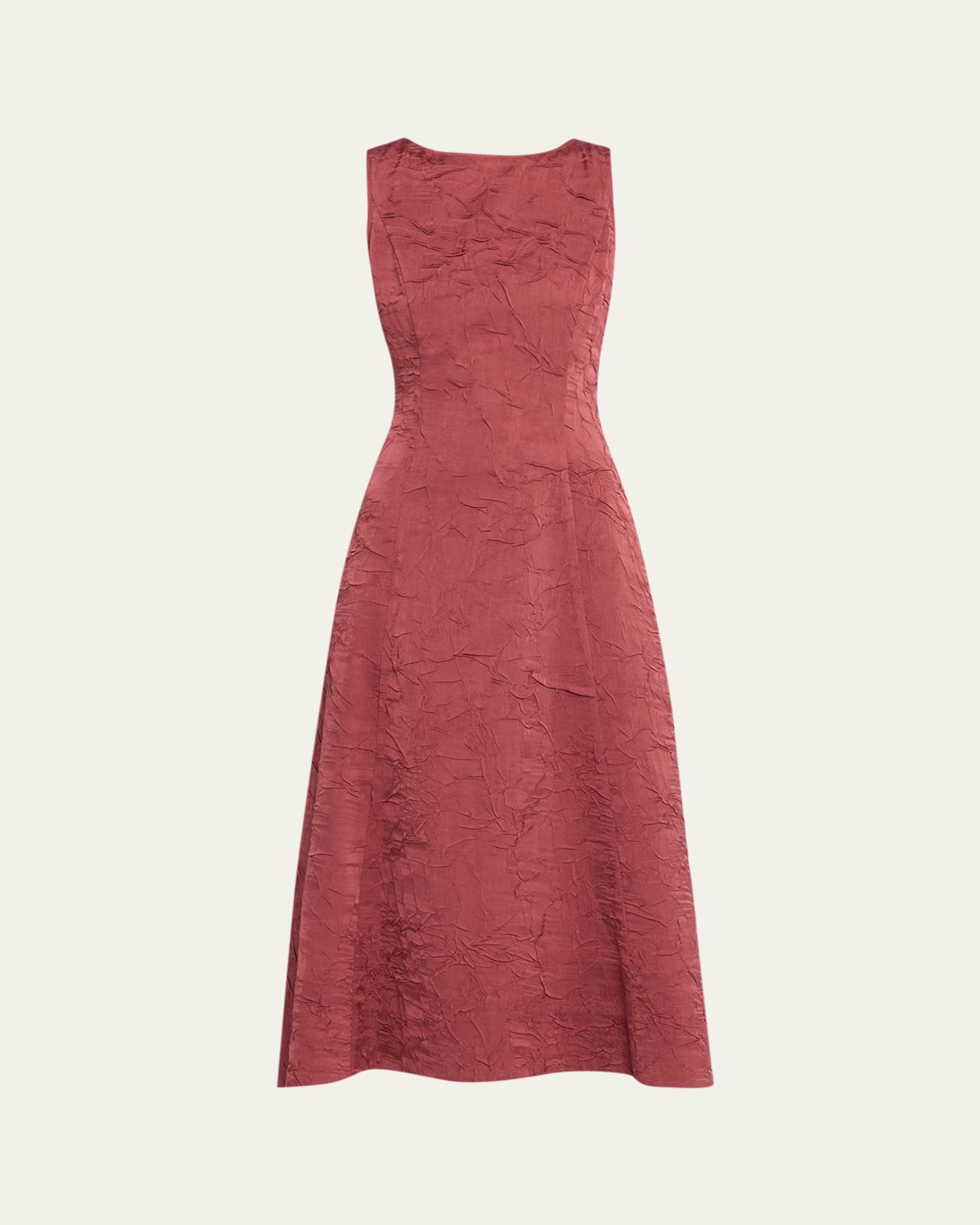 Ulla Johnson Georgia Crinkled Satin A-Line Midi Dress