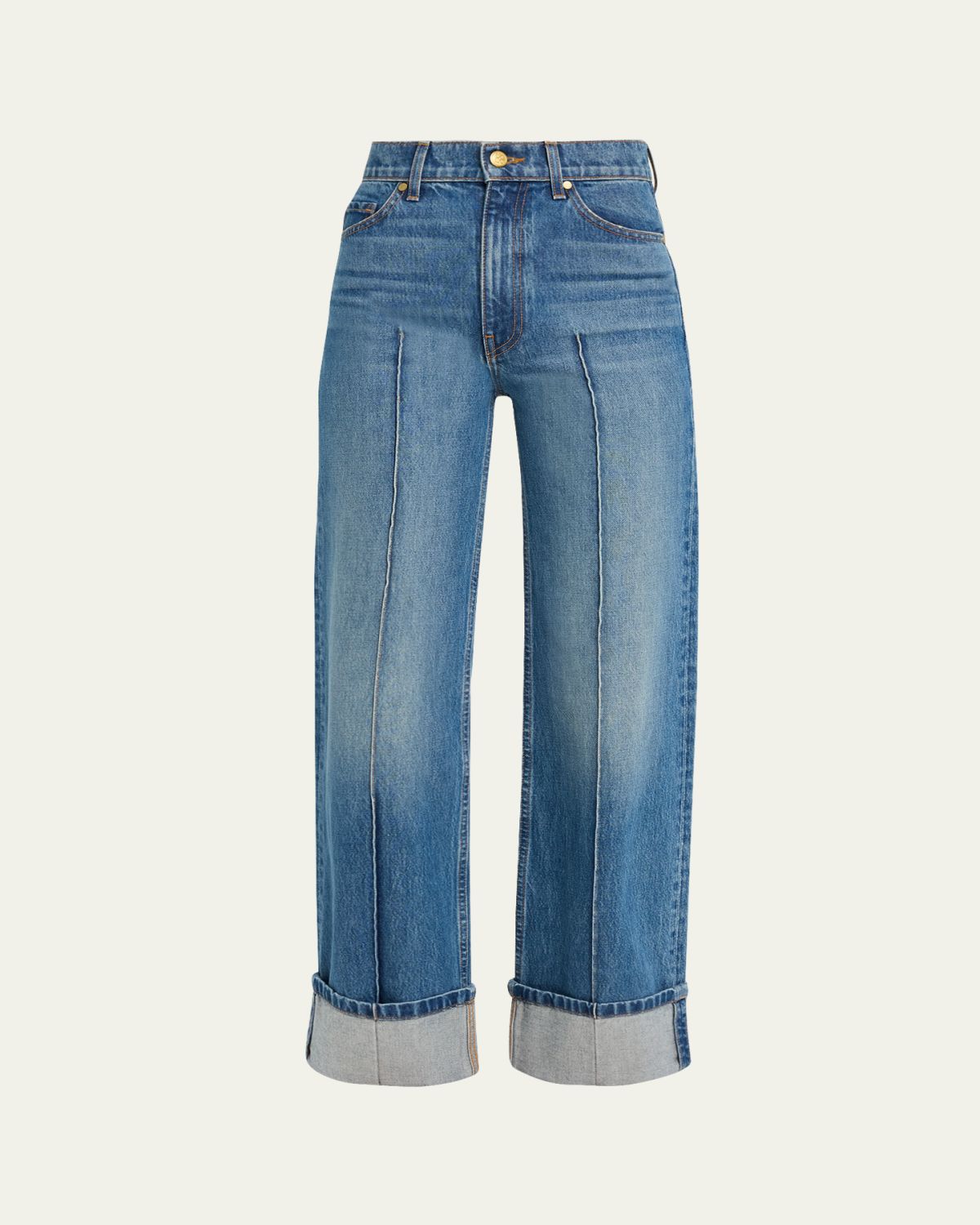 Ulla Johnson Genevieve Cuffed Wide-Leg Jeans