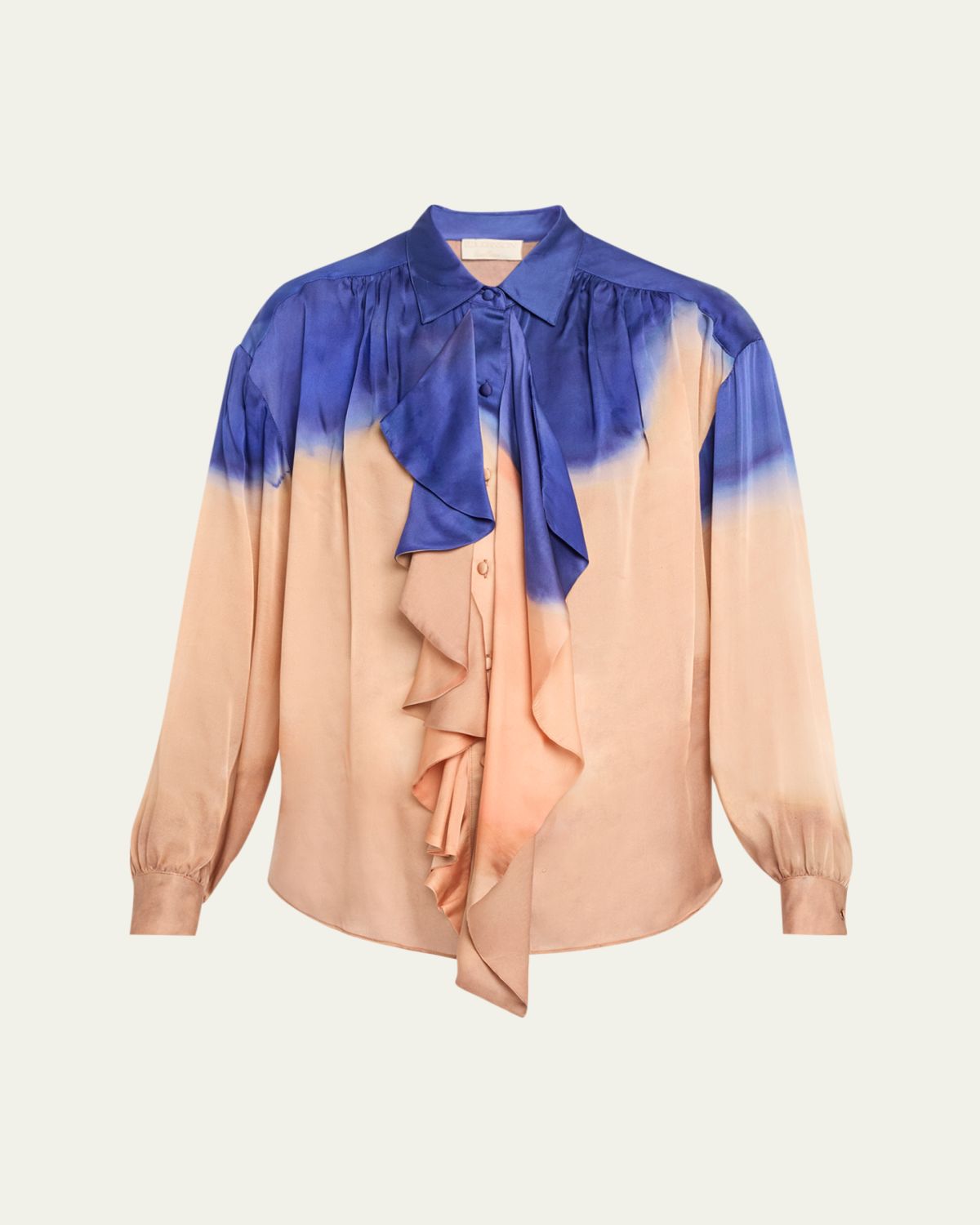 Ulla Johnson x Helen Frankenthaler Gesture Silk-Chiffon Ruffle Blouse