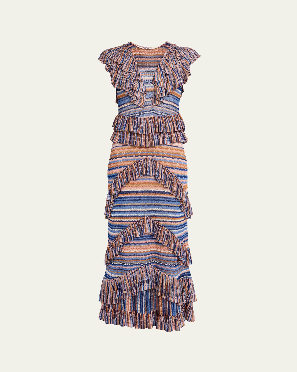 Ulla Johnson Raina Ruffled Knit Maxi Dress