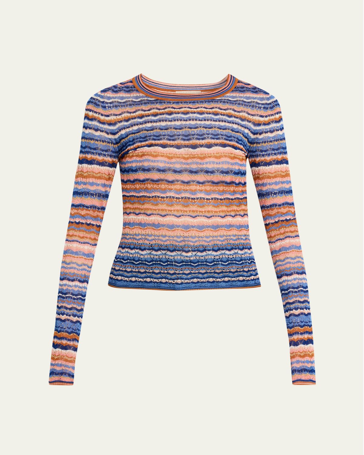 Ulla Johnson Lunaire Stripe Pointelle Knit Top