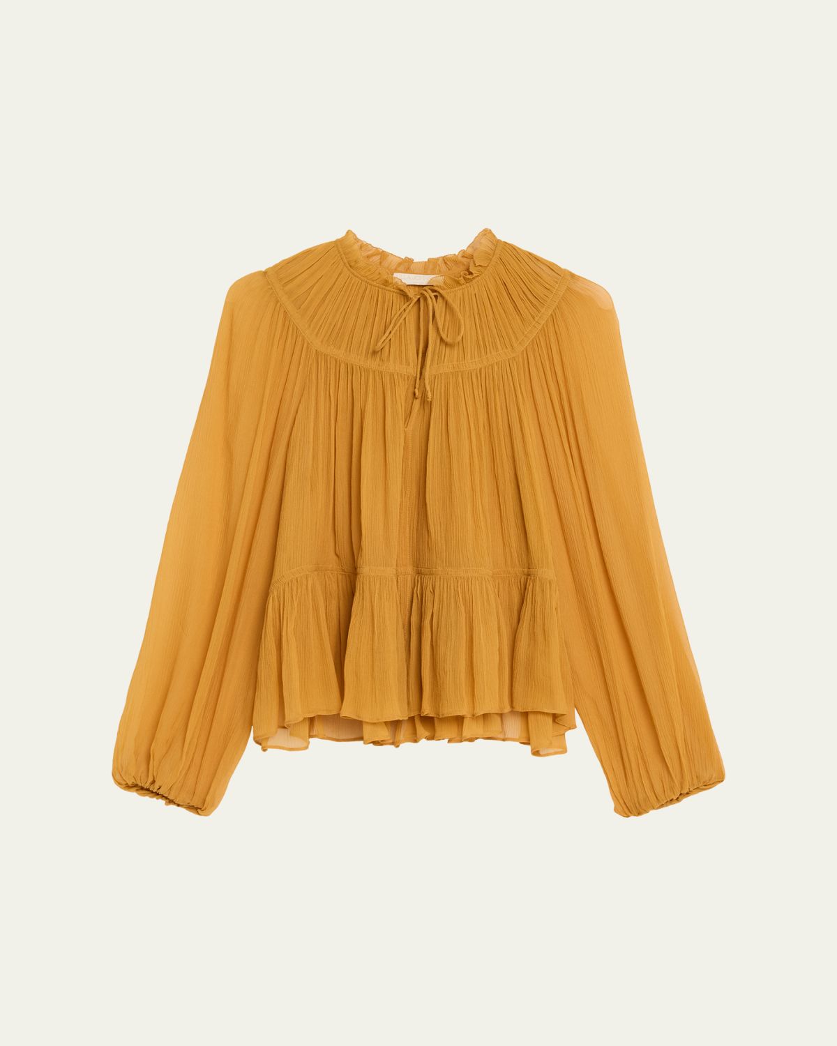 Ulla Johnson Leandra Pleated Silk Chiffon Blouse