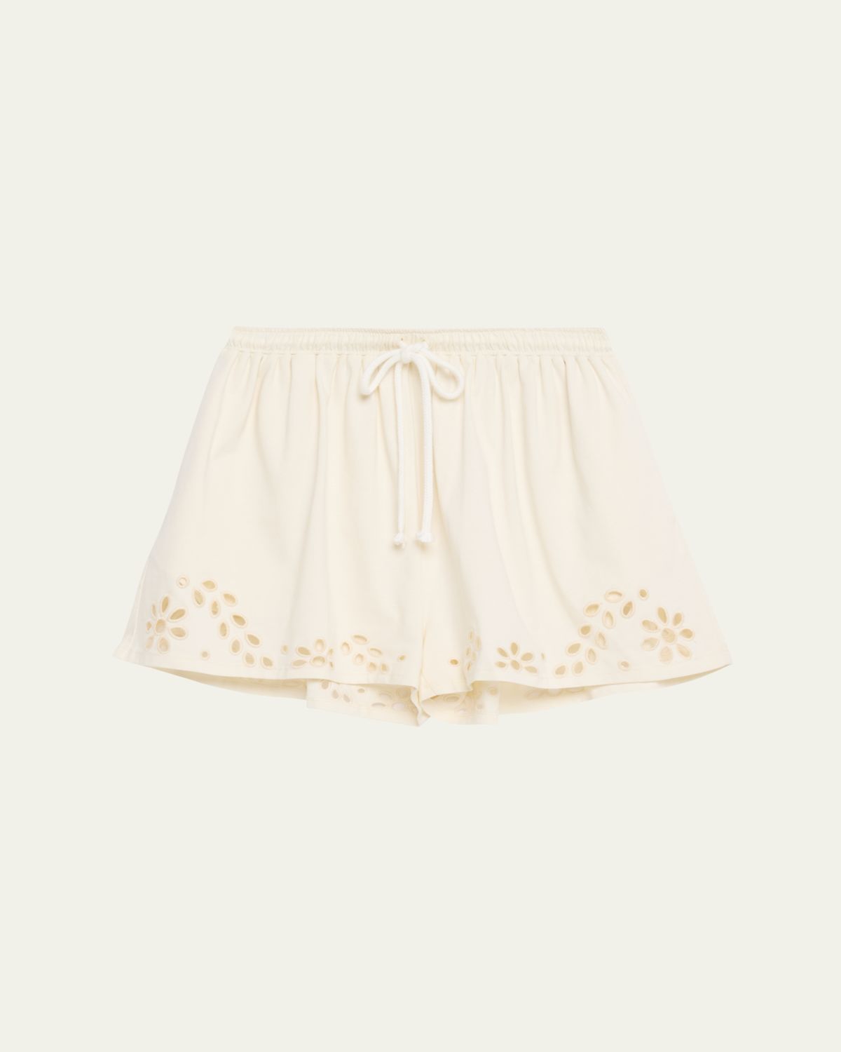 Ulla Johnson Vedi Embroidered Drawstring Shorts