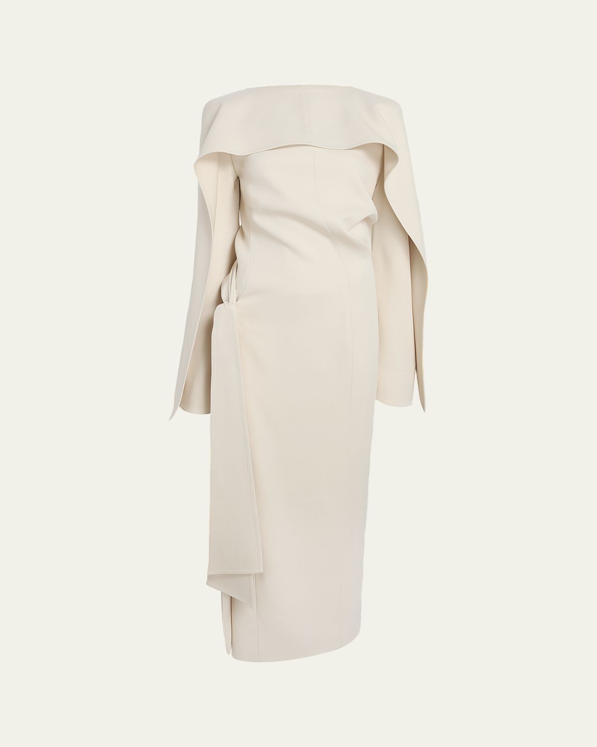 Khaite Yon Knot Draped Long-Sleeve Maxi Dress