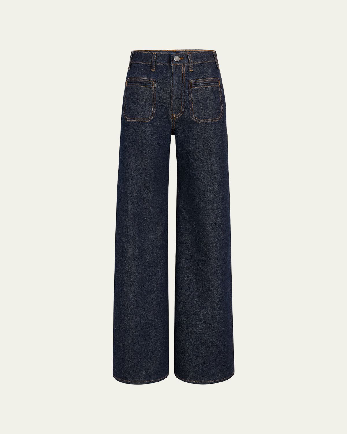 Khaite Delmonico Patch Pocket Wide-Leg Jeans