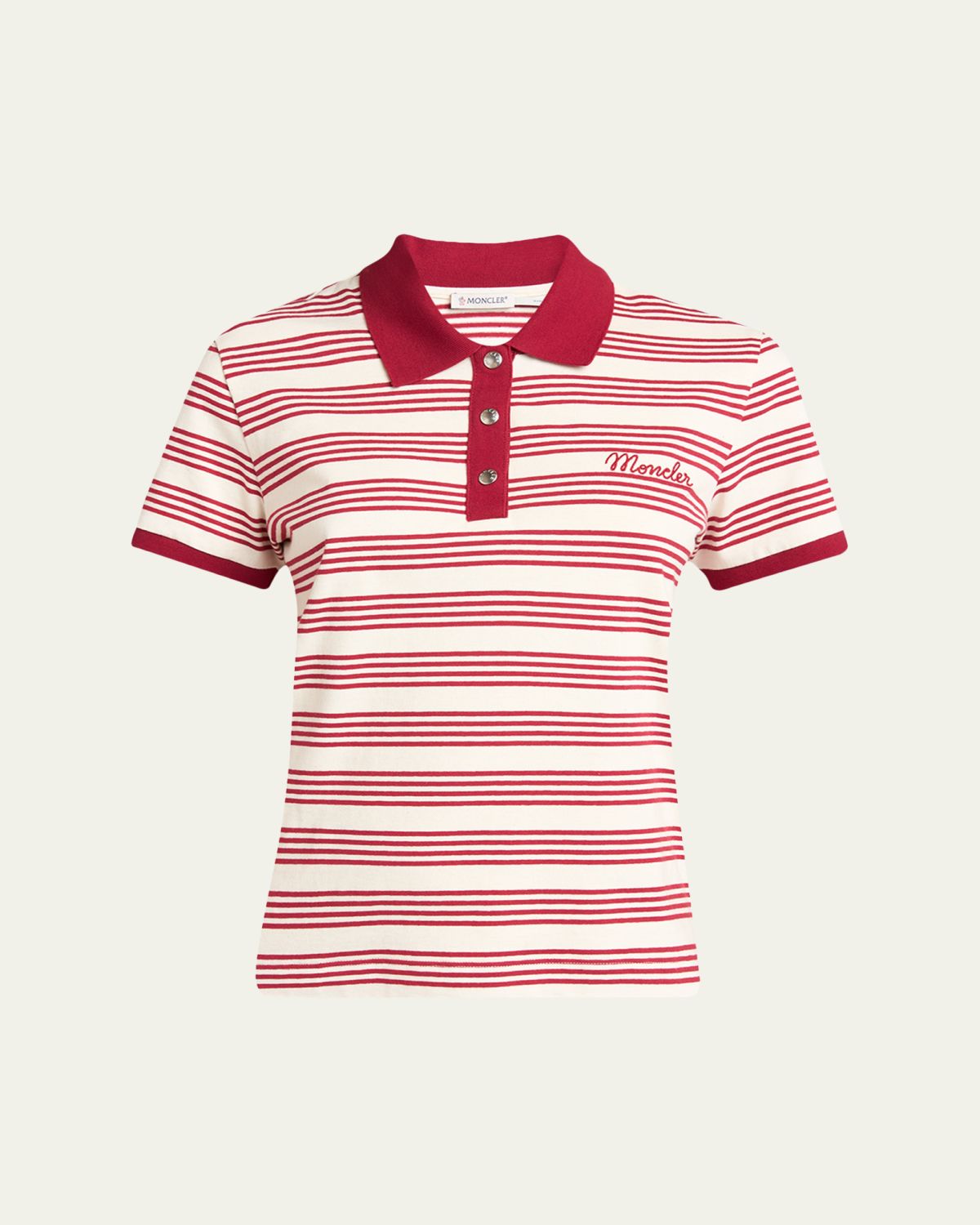 Moncler Striped Cotton Polo