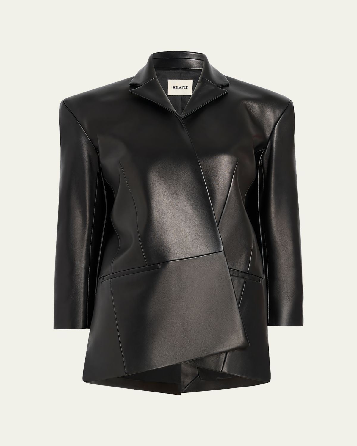 Khaite Palto Asymmetric Leather Jacket